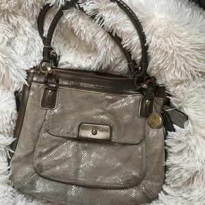 Coach suede snake skin purse